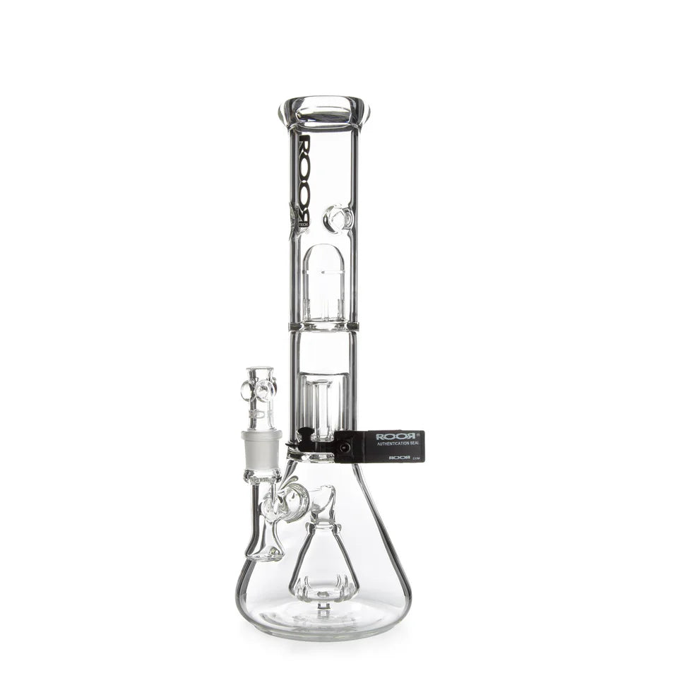 ROOR® Tech 14" Fixed Shower Head Beaker — Barrel Perc Waterpipe