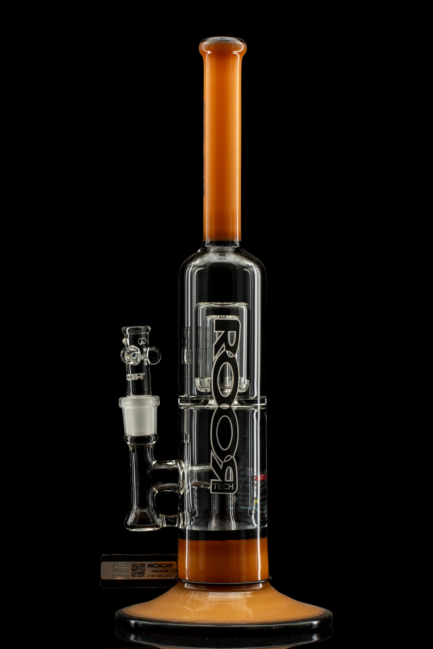 ROOR® Tech 2 Barrel-Style Chamber Stemless Bubbler (2017 style) Tangie/Black Color