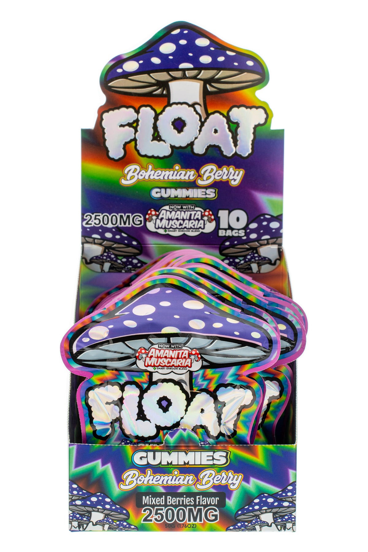 FLOAT Bohemian Berry flavor gummies box for wholesale retailers, view 4