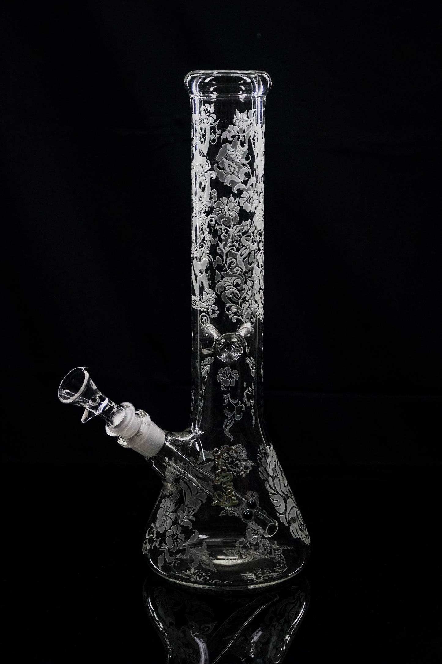 ROOR® 14" Beaker 50mmx5mm Sandblast Design Floral