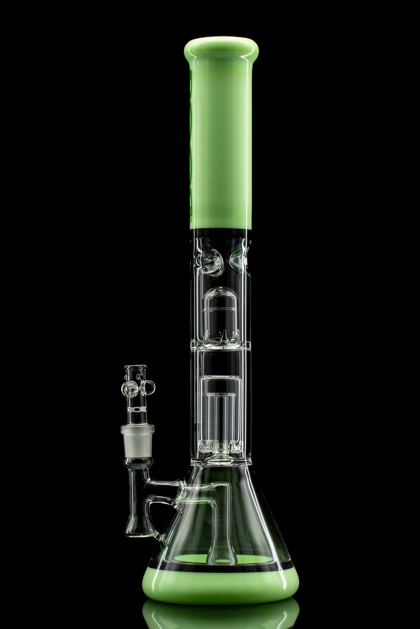 ROOR® Tech Fixed Downstem- 18" Beaker 50x5mm with Barrel Perc Mint/Black Color