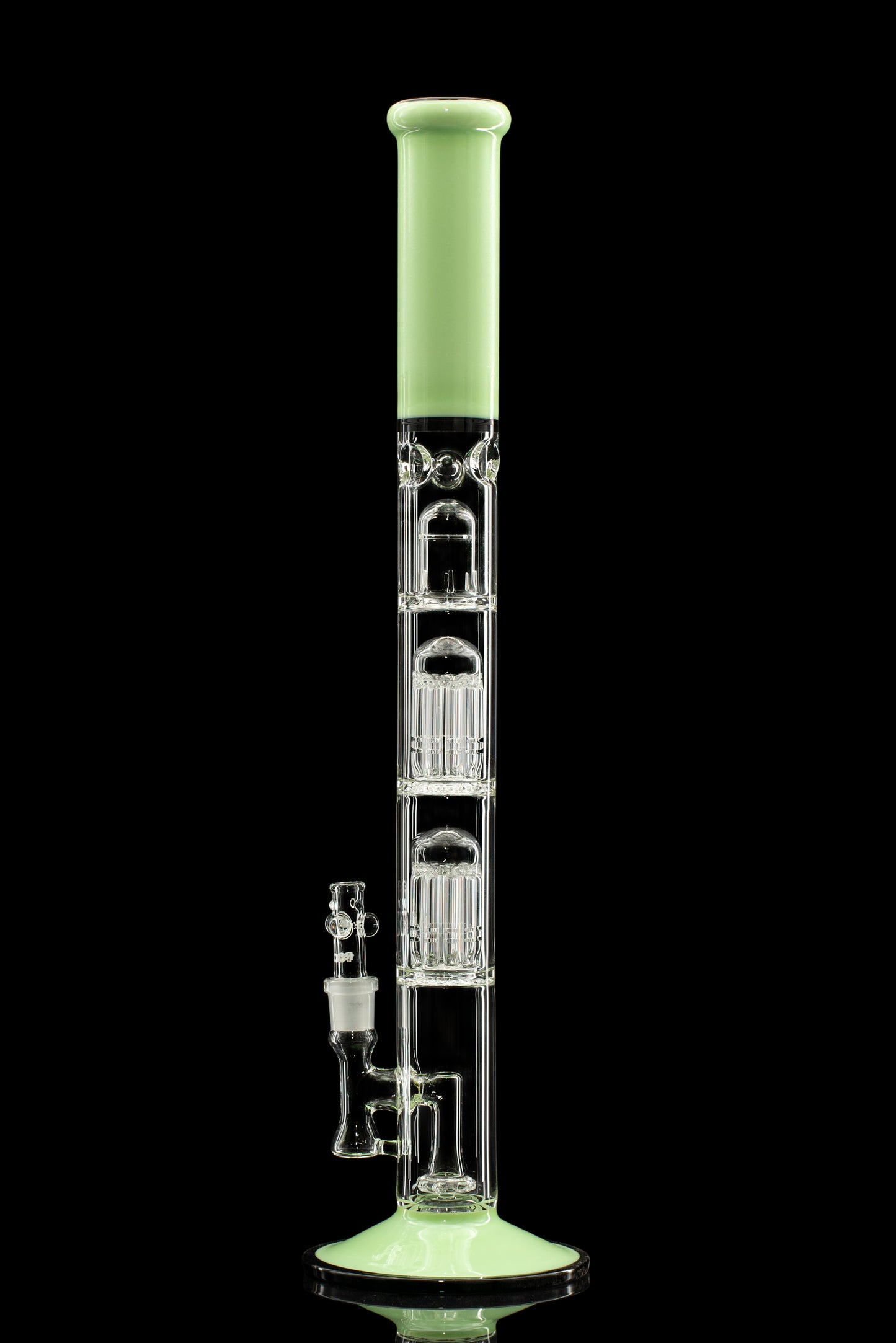 ROOR® Tech Fixed Downstem- 18" Straight 50x5mm with Double 10-arm Tree Perc Mint/Black Color