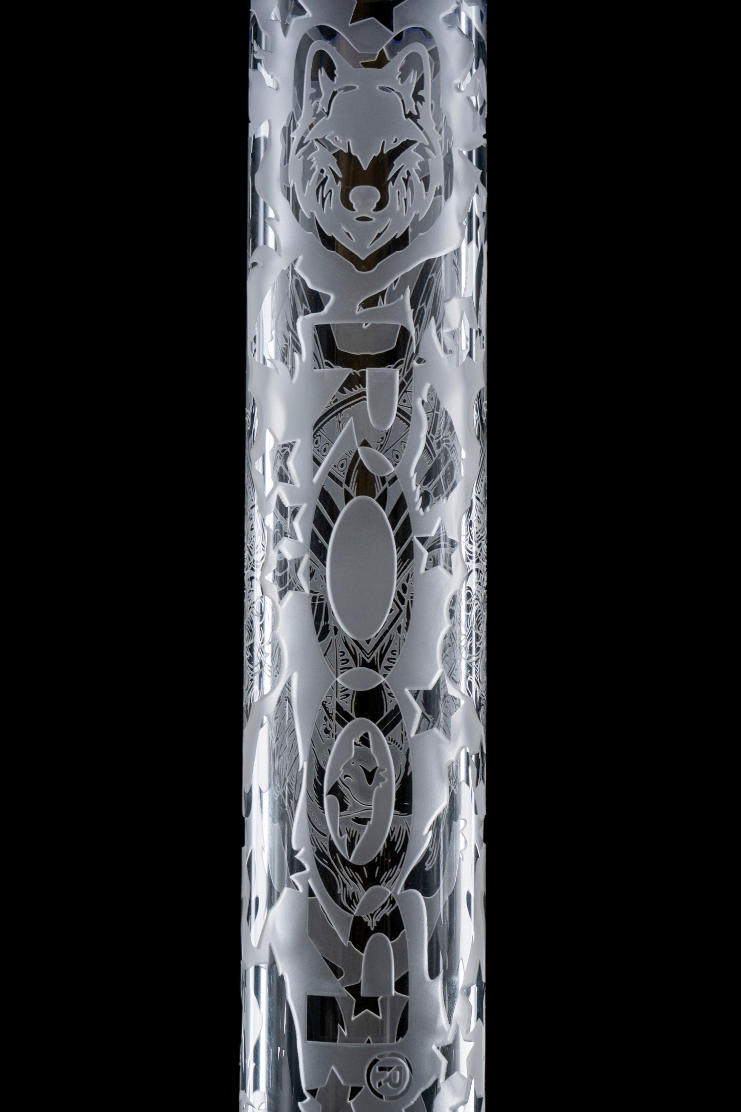 ROOR® Limited Edition 18" Beaker 50mmx5mm with Flat Lip and Base upgrade with Single Color Lip and Sandblast Blue Wolf