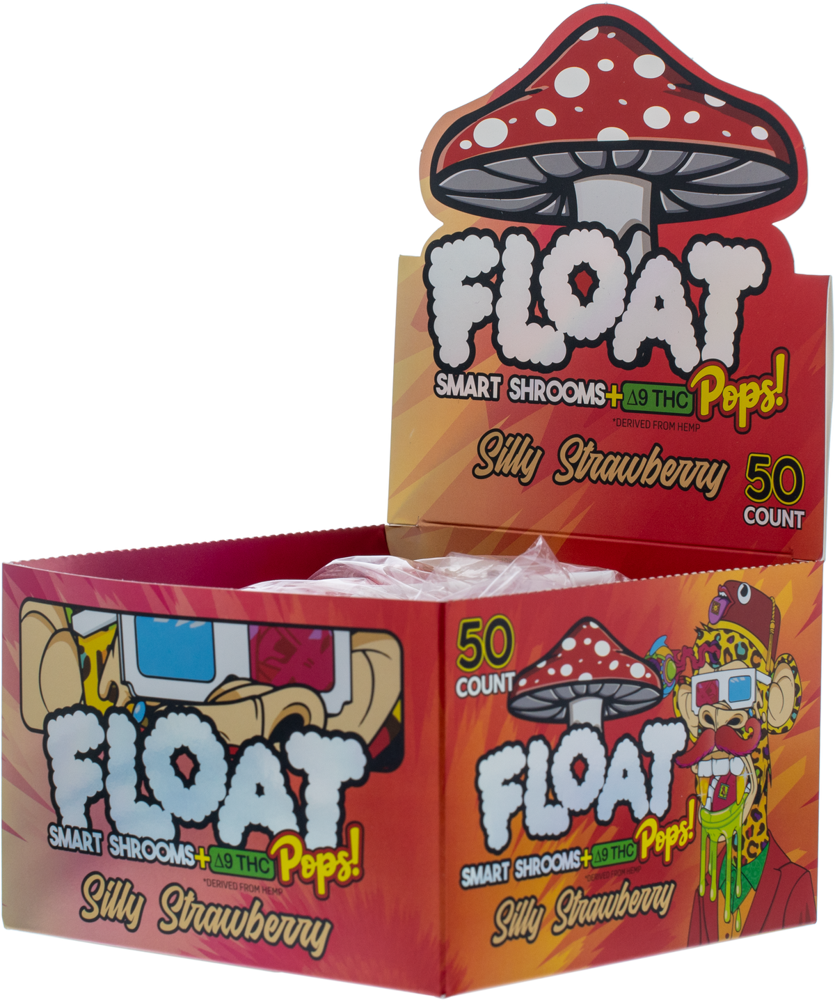 FLOAT Silly Strawberry lollipops display box for wholesale retailers, view 3