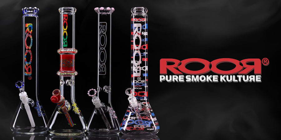 ROOR Classics collection — authentic USA-made ROOR beaker and straight tube waterpipes