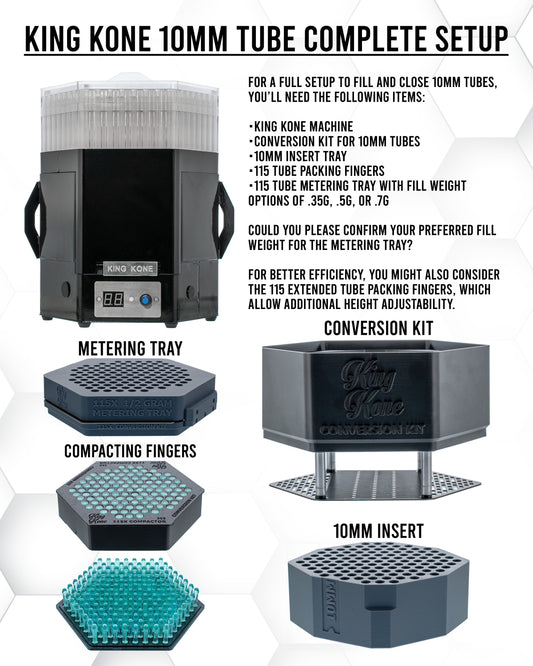 King Kone Bundle 10mm Tube Setup Complete 10mm Pre-Roll Production System