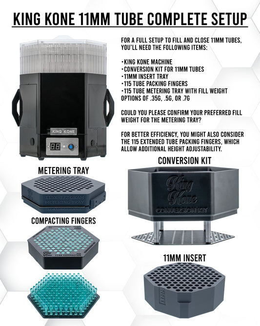 King Kone Bundle 11mm Tube Setup Complete 11mm Pre-Roll Production System