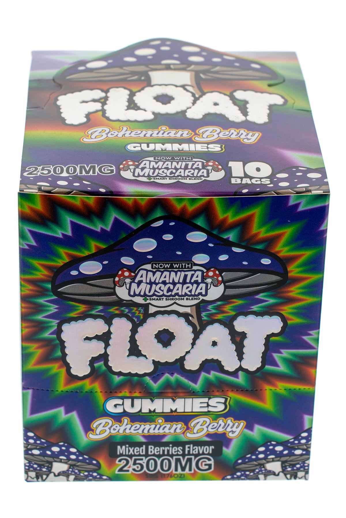 FLOAT Bohemian Berry flavor gummies box for wholesale retailers, view 2