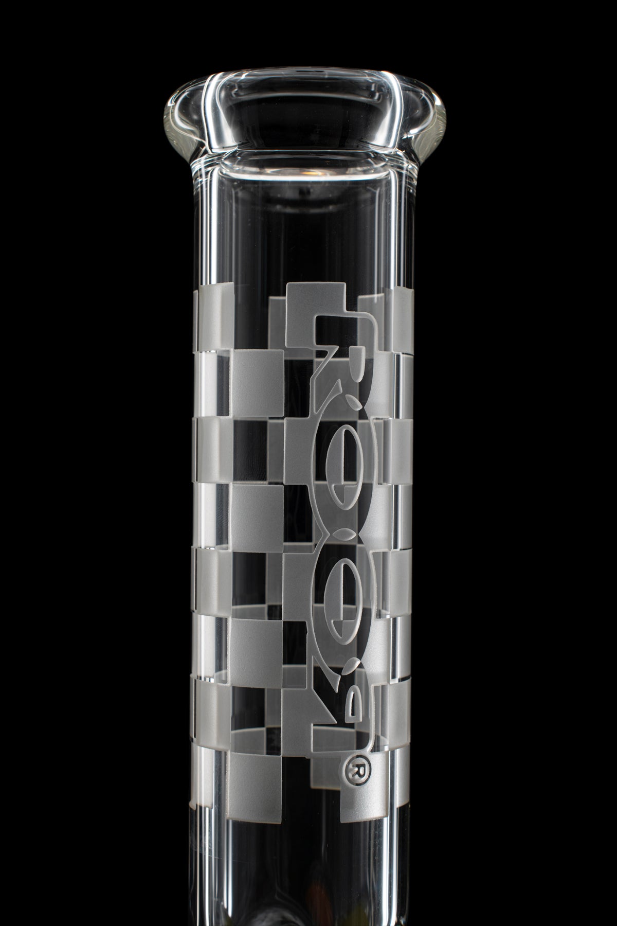 ROOR® 12" Checkers Sandblasted Beaker with Color Ice Pinch
