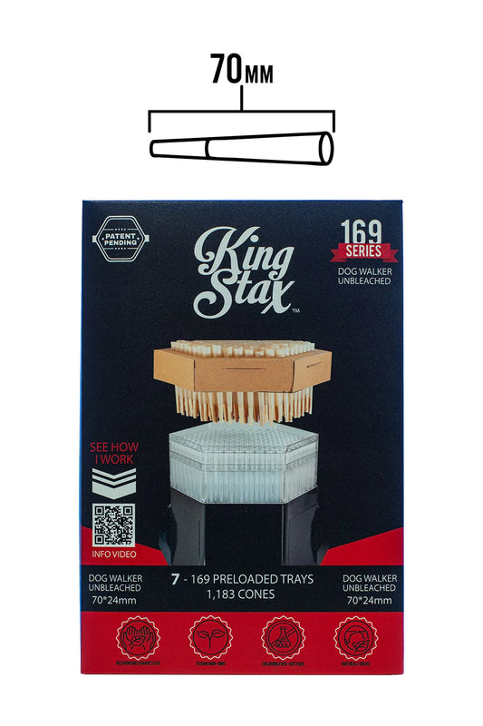 King Stax 169 Series – 70MM Cones (Unbleached) – 1,183 Cones/box