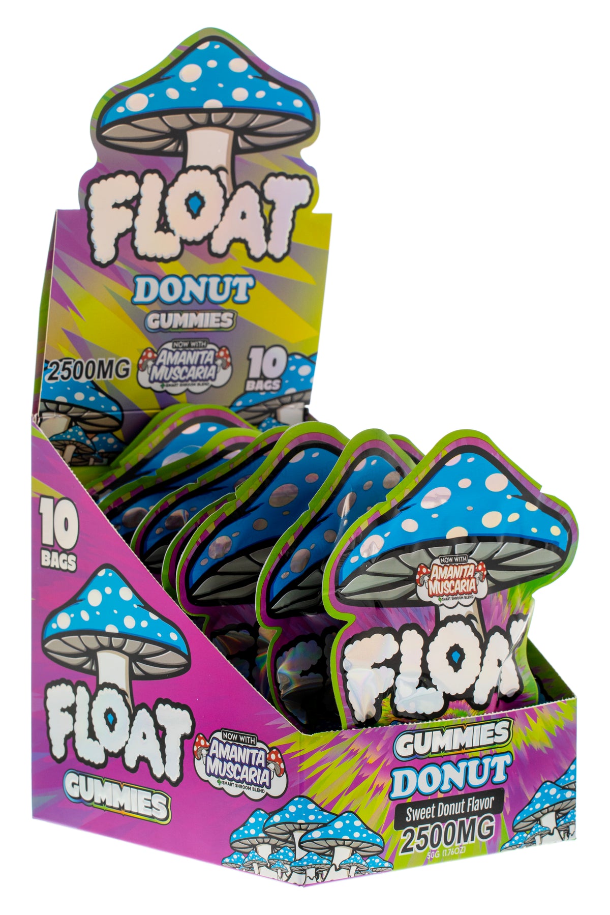 FLOAT Donut flavor gummies box for wholesale retailers, view 3