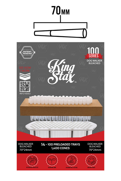 King Stax 100 Series – 70MM Cones (Unbleached) – 1,400 Cones/box