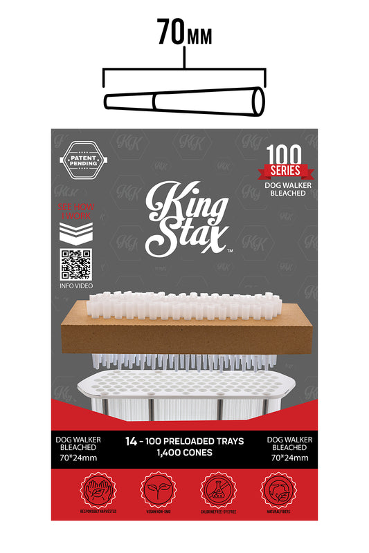 King Stax 100 Series – 70MM Cones (Unbleached) – 1,400 Cones/box