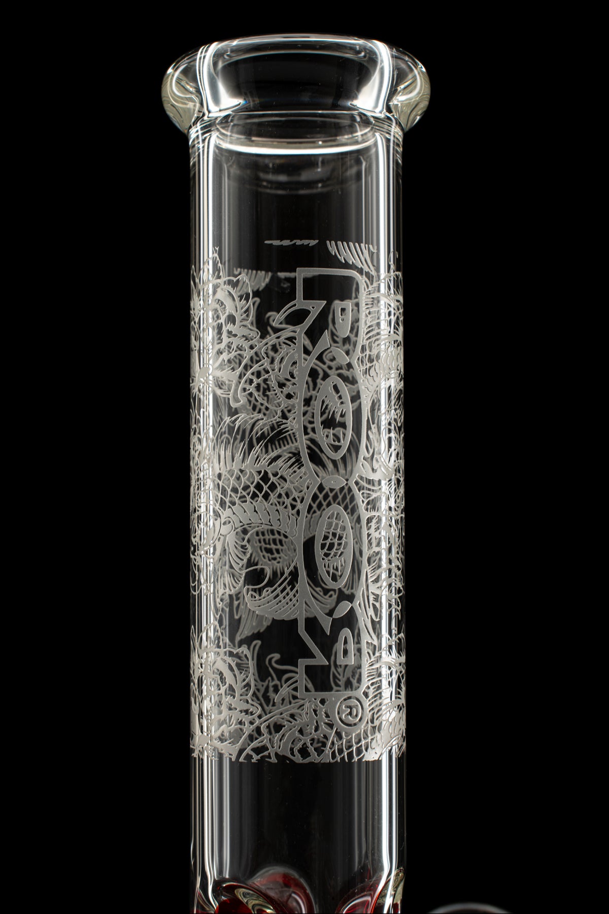 ROOR® 12" Koi Sandblasted Beaker with Color Ice Pinch