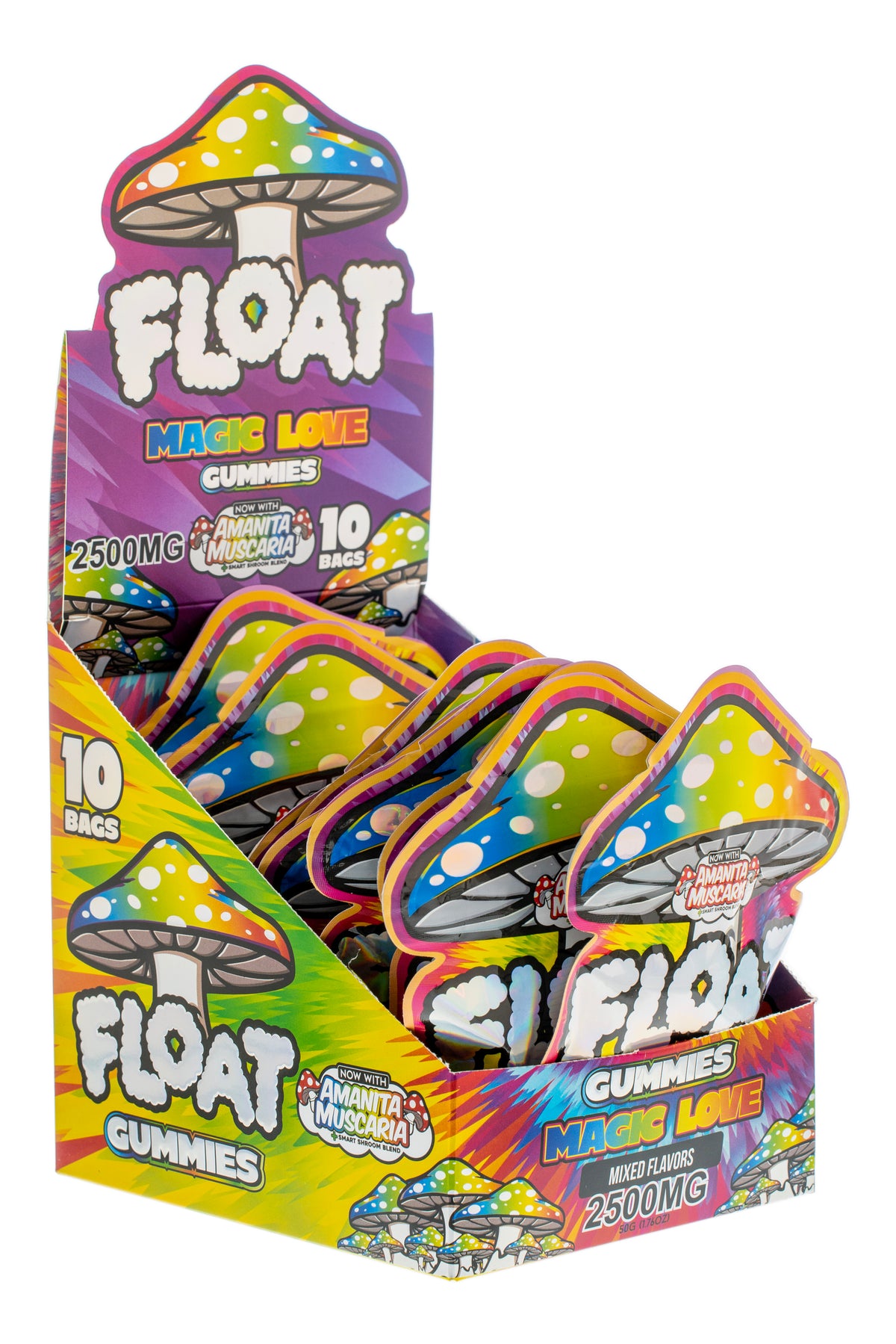 FLOAT Magic Love flavor gummies box for wholesale retailers, view 3