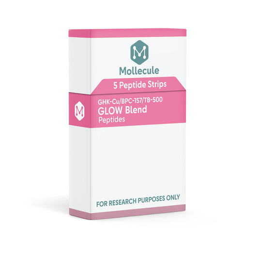 GLOW Blend (GHK-Cu / BPC-157 / TB-500) 50mg/10mg/10mg 5ct peptide strip box — Molecule Peptides