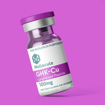 GHK-Cu 100mg vial — Molecule Peptides, angled vial
