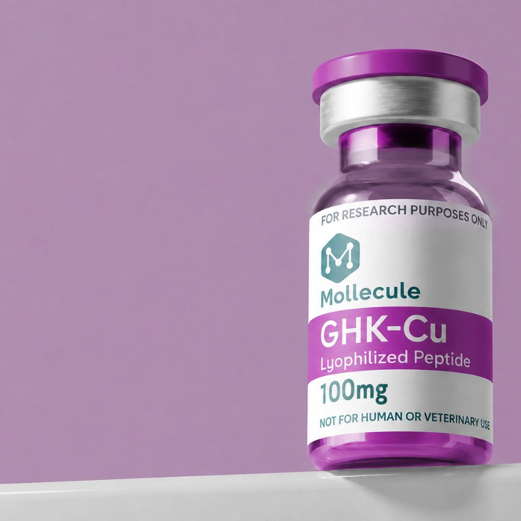 GHK-Cu 100mg vial — Molecule Peptides, vial close-up