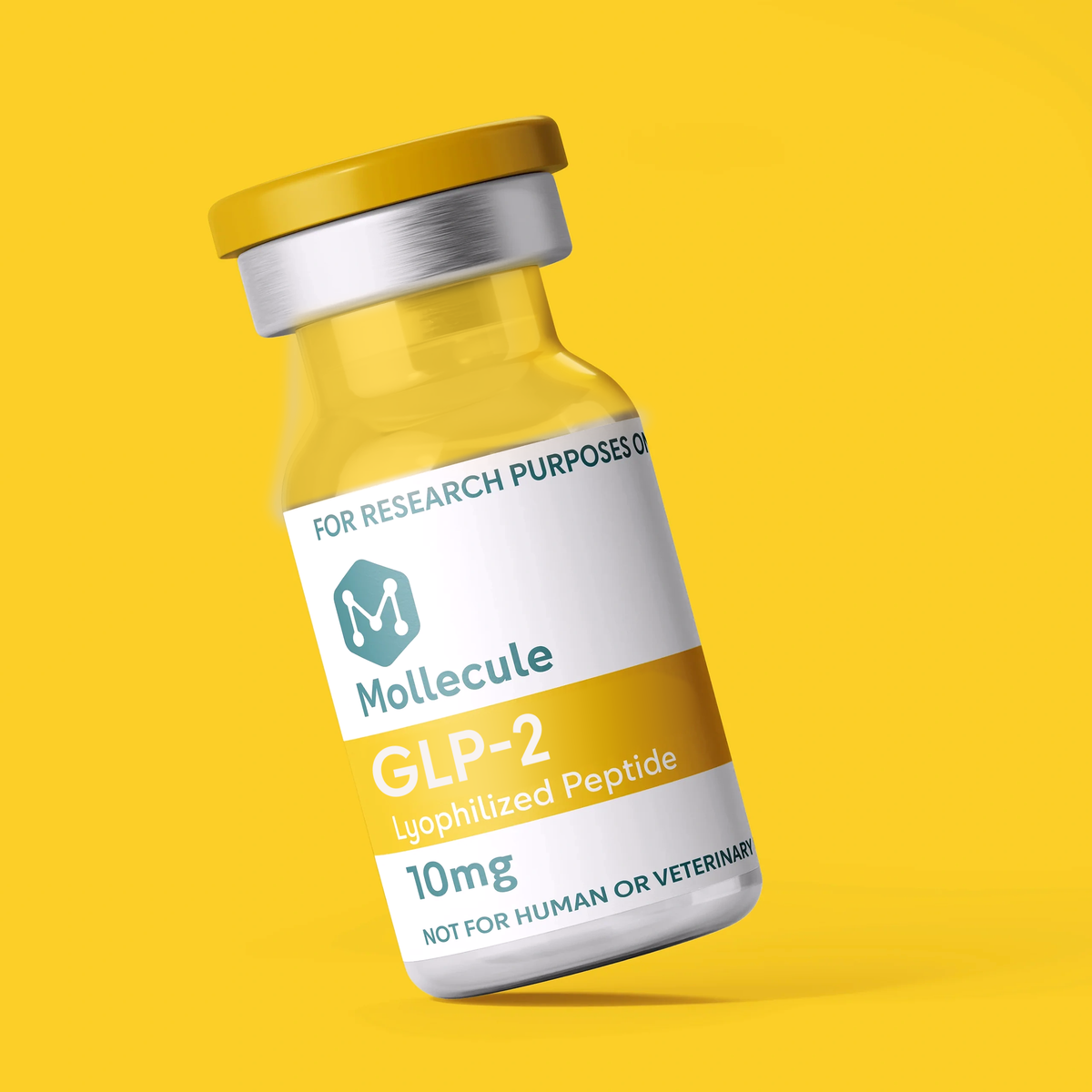 Tirzepatide 10mg vial — Molecule Peptides, angled vial