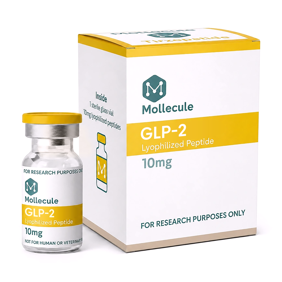 Tirzepatide 10mg vial — Molecule Peptides, box and vial