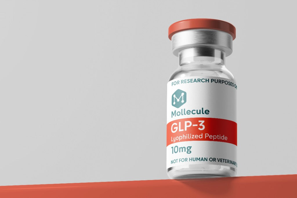 GLP-3 (Retatrutide) 10mg vial — Molecule Peptides, vial close-up