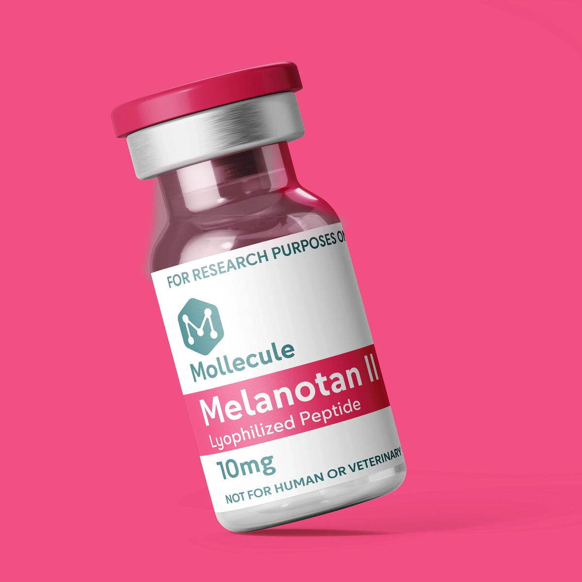 Melanotan II 10mg vial — Molecule Peptides, angled vial