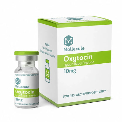 Oxytocin 10mg vial — Molecule Peptides, box and vial