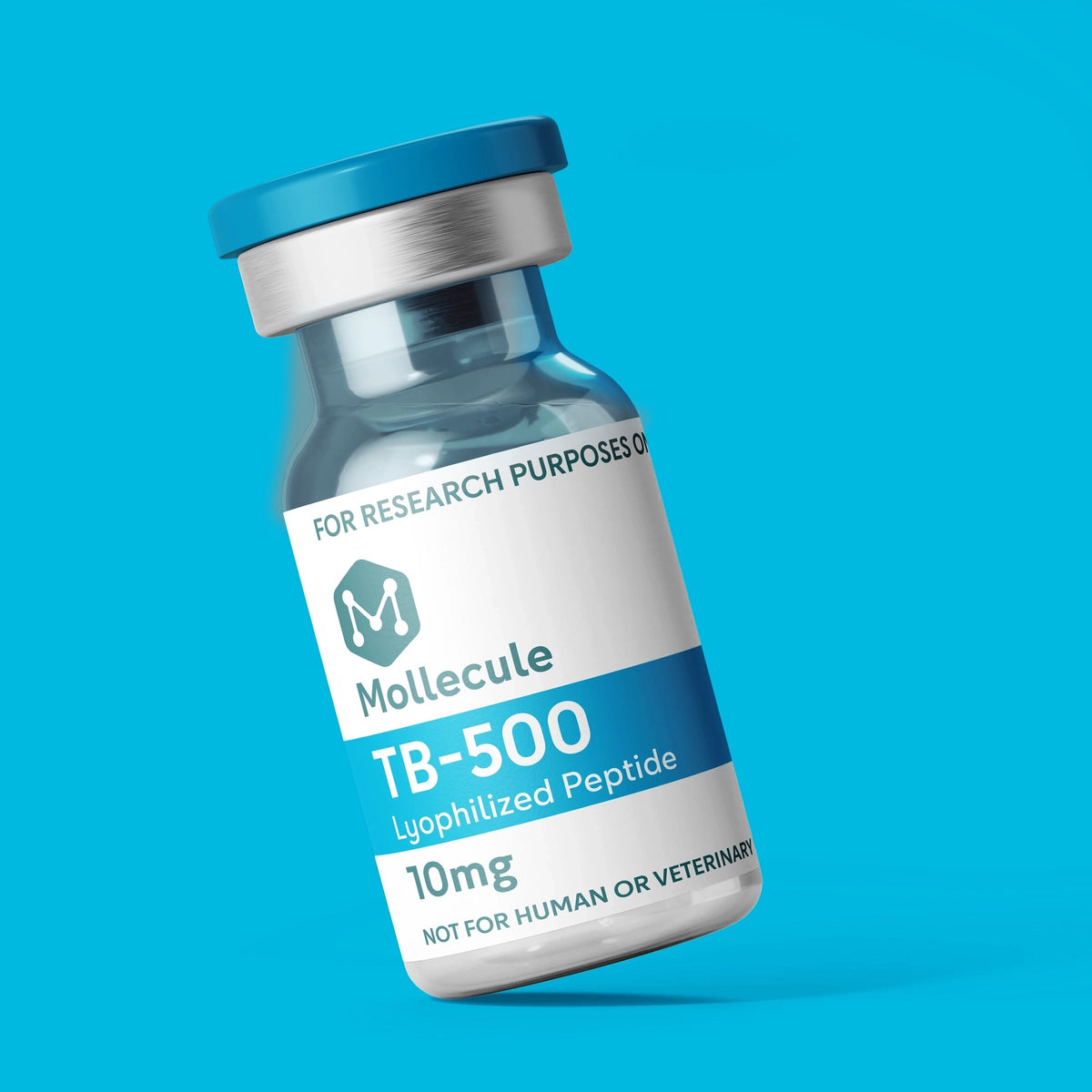 TB-500 10mg vial — Molecule Peptides, angled vial
