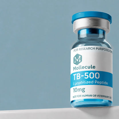 TB-500 10mg vial — Molecule Peptides, vial close-up
