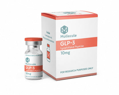 GLP-3 (Retatrutide) 10mg vial — Molecule Peptides, box and vial