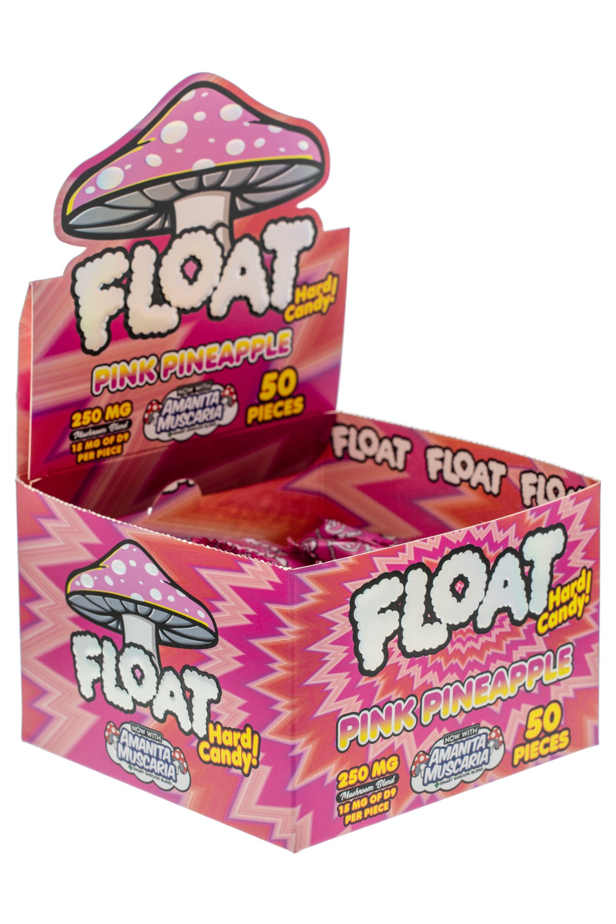FLOAT Pink Pineapple hard candies display box for wholesale retailers, view 4