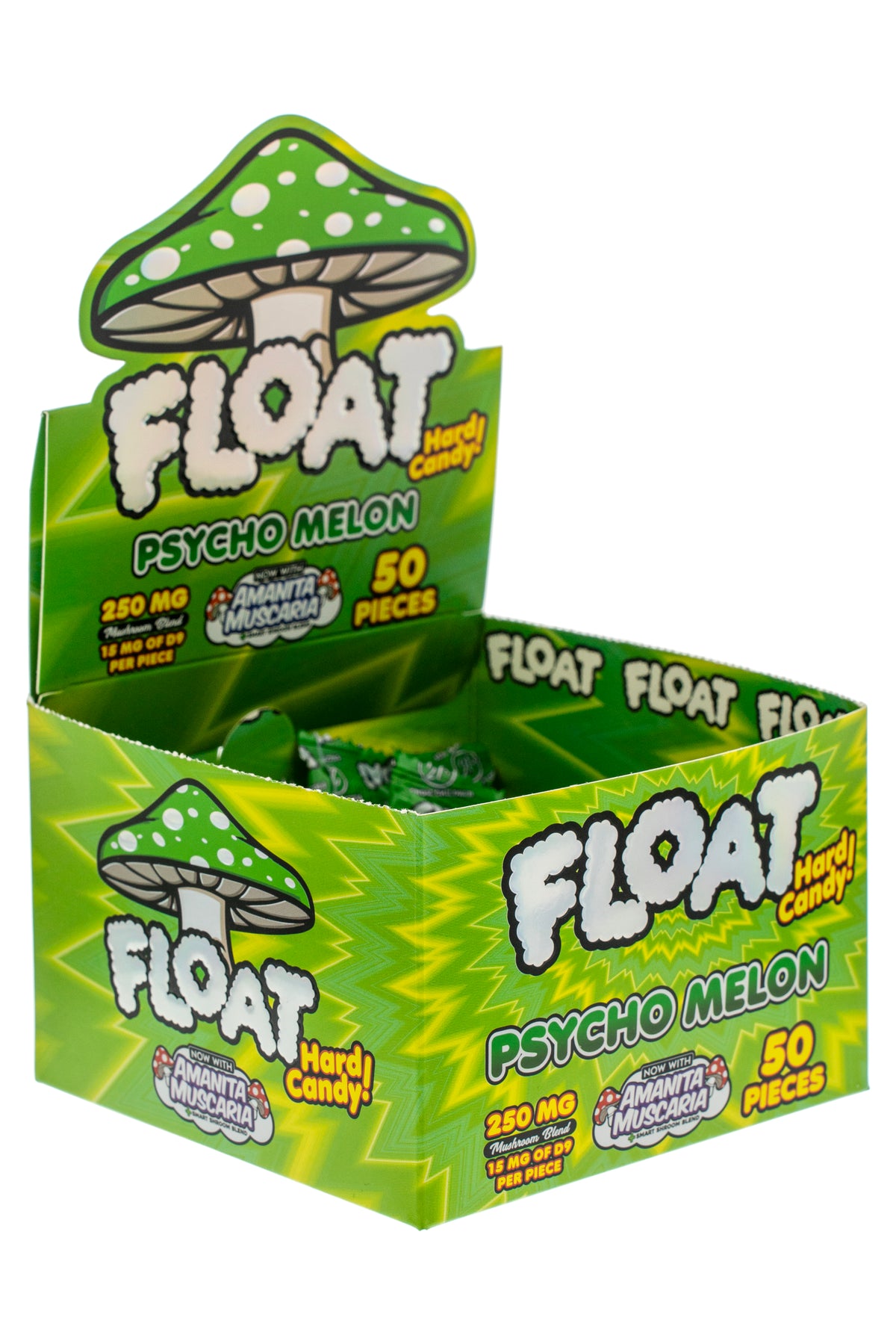 FLOAT Psycho Melon hard candies display box for wholesale retailers, view 4