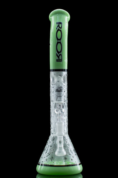 ROOR Tech Custom: ROOR Tech Fixed 18" Beaker 50x5 with 10-arm Tree Perc (Color) with Decal Frame Bent x Liberty 50GPaul Glass (RTF18BK50510(Color)-Frame)