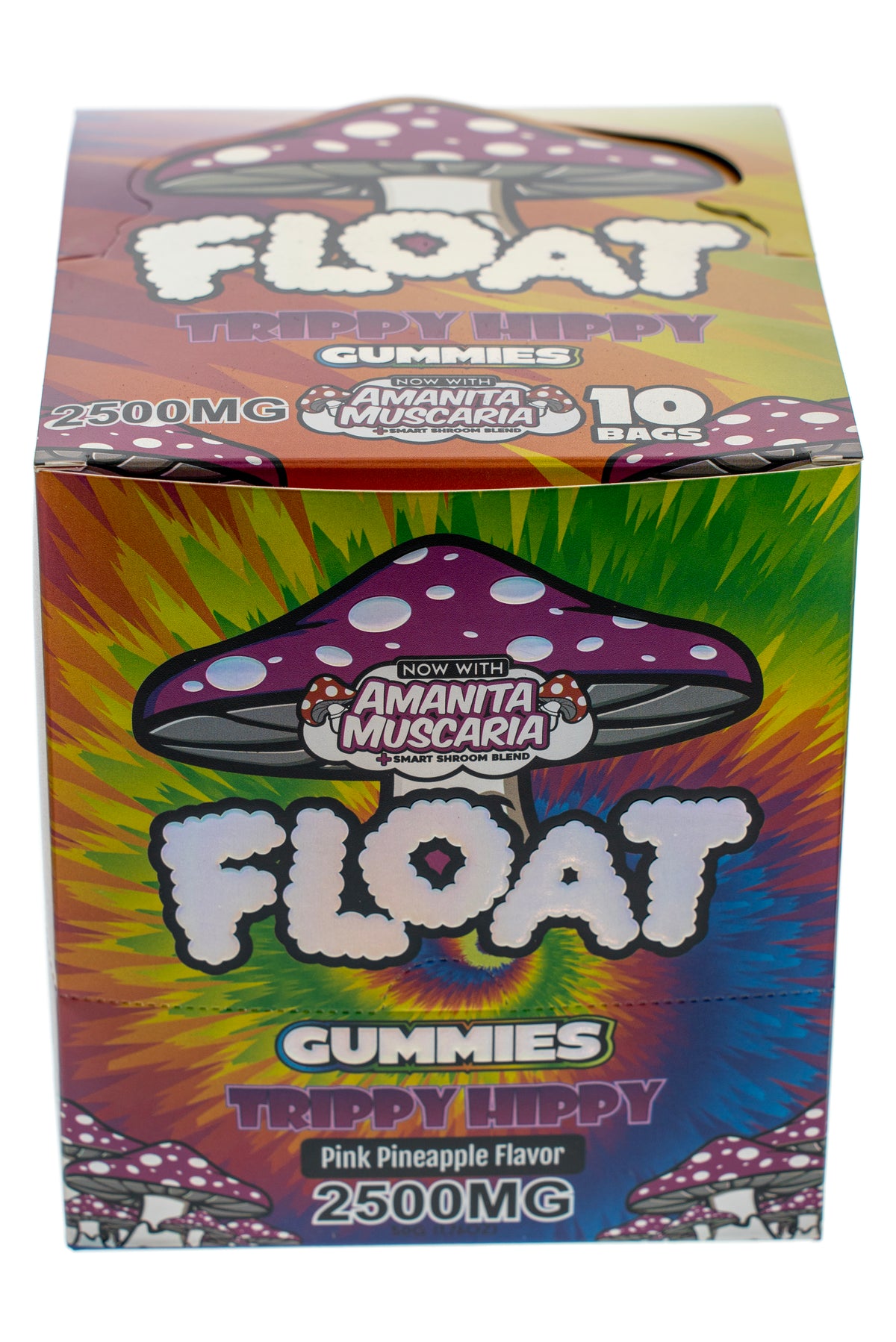 FLOAT Trippy Hippy flavor gummies box for wholesale retailers, view 2