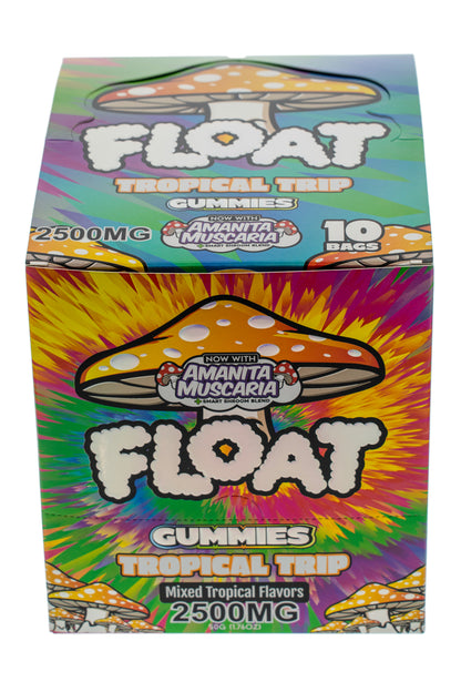 FLOAT Tropical Trip flavor gummies box for wholesale retailers, view 2