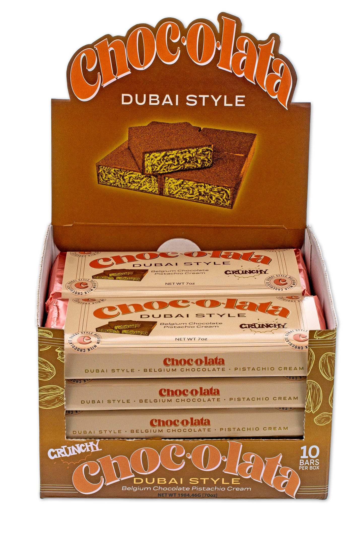 CHOCOLATA Dubai Style Crunchy Bar 10 Pack