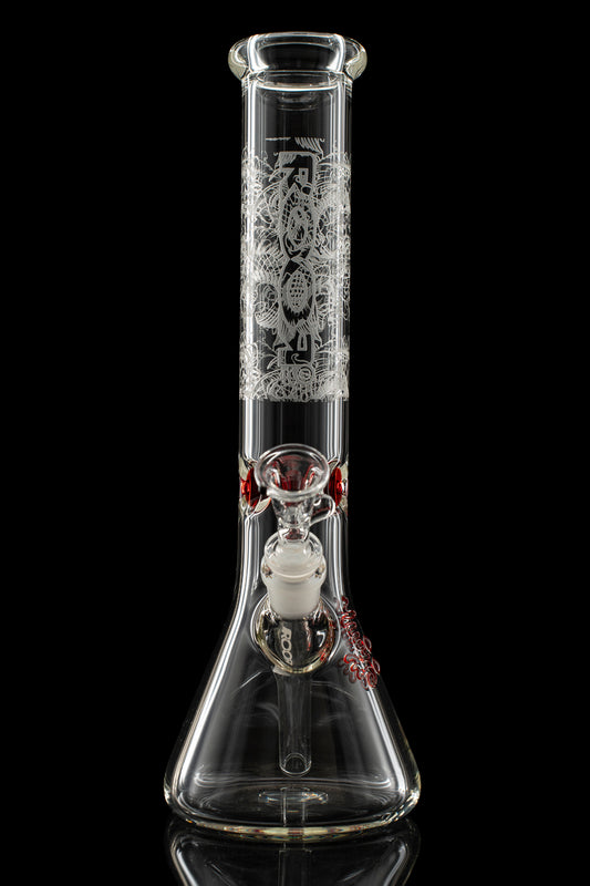 ROOR® 12" Koi Sandblasted Beaker with Color Ice Pinch