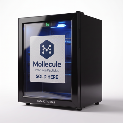 Molecule Peptides display fridge — included with TB-500 10mg 5ct strip order