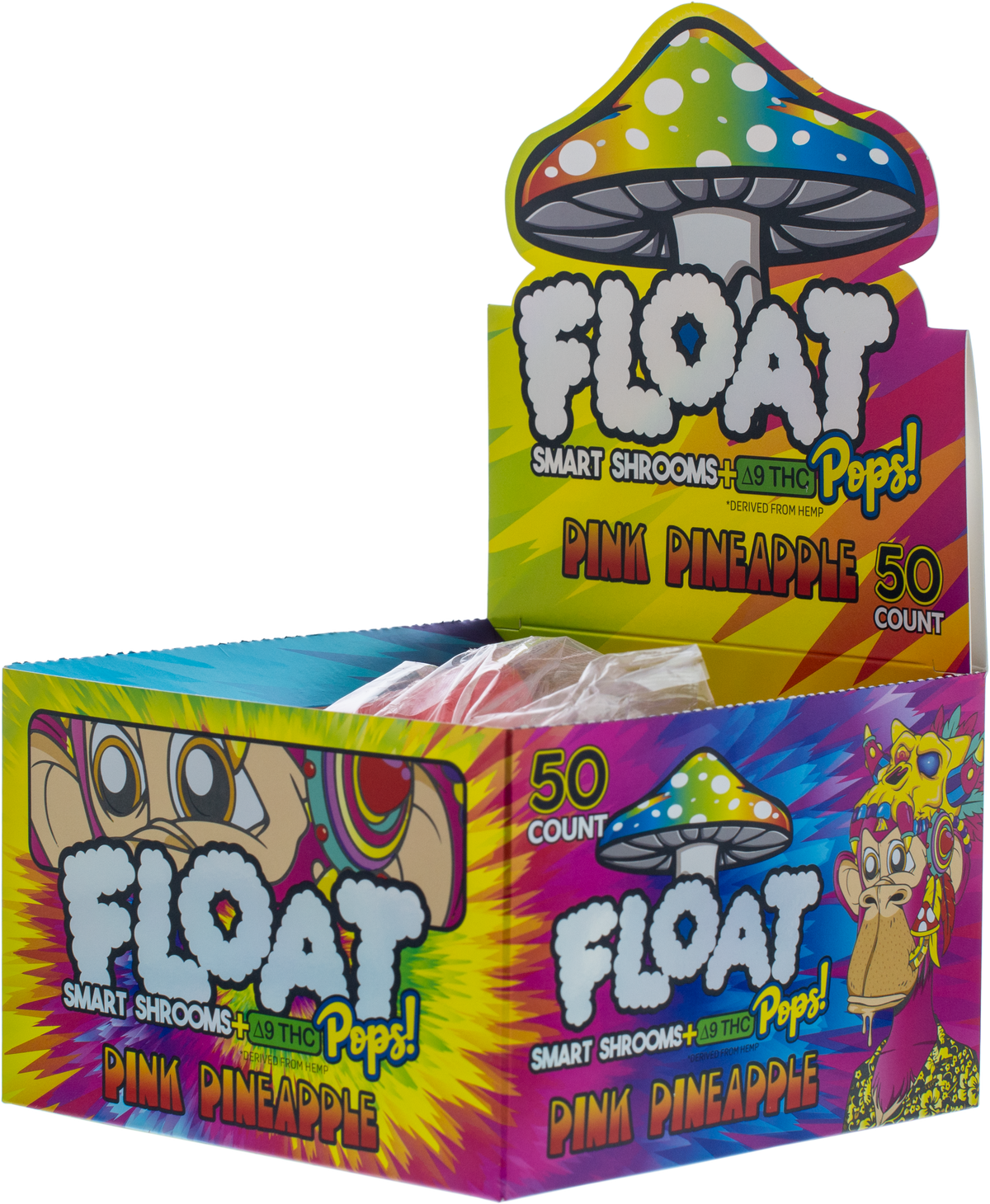 FLOAT Pink Pineapple lollipops display box for wholesale retailers, view 3